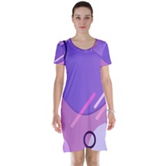 Colorful Labstract Wallpaper Theme Short Sleeve Nightdress by Apen