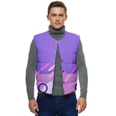 Colorful Labstract Wallpaper Theme Men s Button Up Puffer Vest	