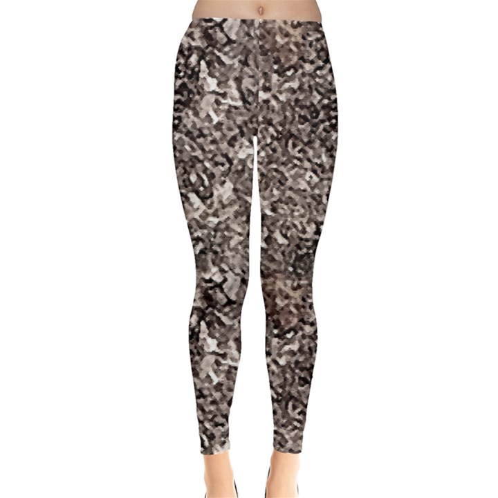 Earth Tones Fall Abstract Textured Print Everyday Leggings 