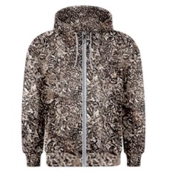 Earth Tones Fall Abstract Textured Print Men s Zipper Hoodie