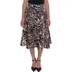 Earth Tones Fall Abstract Textured Print Perfect Length Midi Skirt by dflcprintsclothing