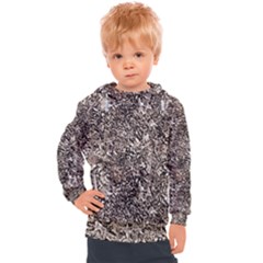 Earth Tones Fall Abstract Textured Print Kids  Hooded Pullover by dflcprintsclothing