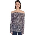 Earth Tones Fall Abstract Textured Print Off Shoulder Long Sleeve Top View1