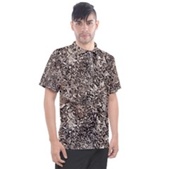 Earth Tones Fall Abstract Textured Print Men s Polo T-shirt by dflcprintsclothing