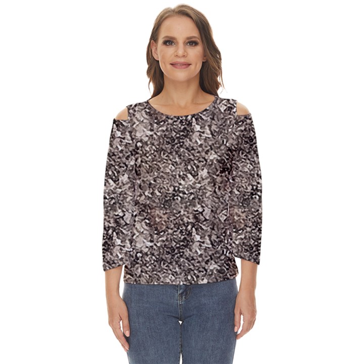 Earth Tones Fall Abstract Textured Print Cut Out Wide Sleeve Top