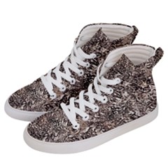 Earth Tones Fall Abstract Textured Print Men s Hi-top Skate Sneakers