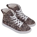 Earth Tones Fall Abstract Textured Print Women s Hi-Top Skate Sneakers View3