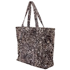 Earth Tones Fall Abstract Textured Print Zip Up Canvas Bag