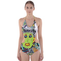 Supersonic Monster Mash Cut-out One Piece Swimsuit by chellerayartisans