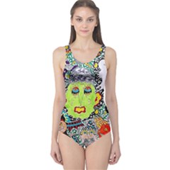 Supersonic Monster Mash One Piece Swimsuit by chellerayartisans