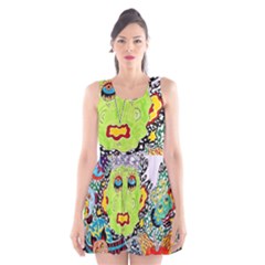 Supersonic Monster Mash Scoop Neck Skater Dress by chellerayartisans