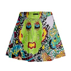 Supersonic Monster Mash Mini Flare Skirt by chellerayartisans