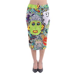 Supersonic Monster Mash Midi Pencil Skirt by chellerayartisans