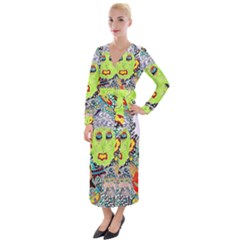 Supersonic Monster Mash Velvet Maxi Wrap Dress by chellerayartisans