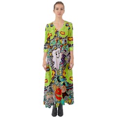 Supersonic Monster Mash Button Up Boho Maxi Dress