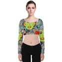 Supersonic Monster Mash Velvet Long Sleeve Crop Top View1