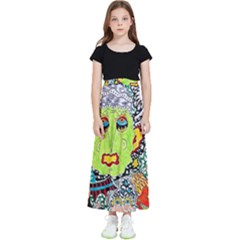 Supersonic Monster Mash Kids  Flared Maxi Skirt by chellerayartisans