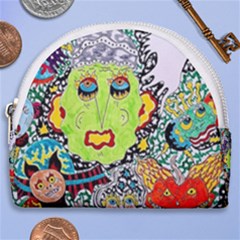 Supersonic Monster Mash Horseshoe Style Canvas Pouch by chellerayartisans