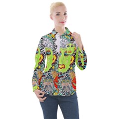 Supersonic Monster Mash Women s Long Sleeve Pocket Shirt