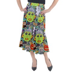 Supersonic Monster Mash Midi Mermaid Skirt by chellerayartisans