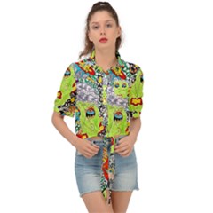 Supersonic Monster Mash Tie Front Shirt  by chellerayartisans