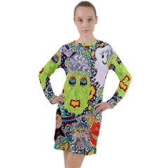 Supersonic Monster Mash Long Sleeve Hoodie Dress