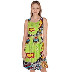 Supersonic Monster Mash Knee Length Skater Dress With Pockets by chellerayartisans