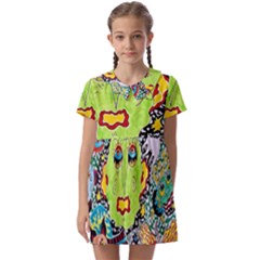 Supersonic Monster Mash Kids  Asymmetric Collar Dress