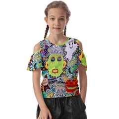 Supersonic Monster Mash Kids  Butterfly Cutout T-shirt by chellerayartisans