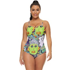 Supersonic Monster Mash Retro Full Coverage Swimsuit by chellerayartisans