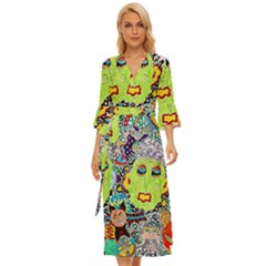 Supersonic Monster Mash Midsummer Wrap Dress by chellerayartisans