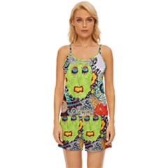 Supersonic Monster Mash Satin Pajama Short Set