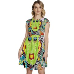 Supersonic Monster Mash Cap Sleeve High Waist Dress by chellerayartisans