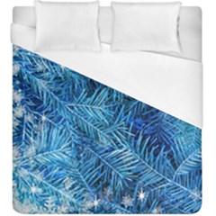 Blue Christmas Tree Branch Texture, Winter Texture, Tree Texture, Tree Branches Duvet Cover (king Size) by kyorashop23