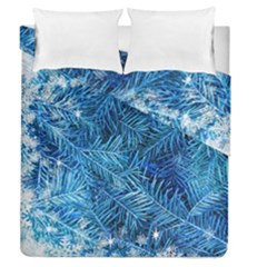 Blue Christmas Tree Branch Texture, Winter Texture, Tree Texture, Tree Branches Duvet Cover Double Side (queen Size) by kyorashop23