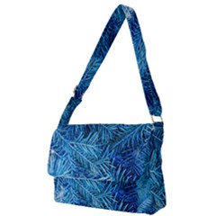 Blue Christmas Tree Branch Texture, Winter Texture, Tree Texture, Tree Branches Full Print Messenger Bag (s) by kyorashop23