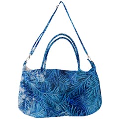 Blue Christmas Tree Branch Texture, Winter Texture, Tree Texture, Tree Branches Removable Strap Handbag by kyorashop23