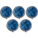 Blue Christmas Tree Branch Texture, Winter Texture, Tree Texture, Tree Branches Mini Round Pill Box (Pack of 5) View1