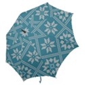 Blue Winter Knitted Texture, Blue Winter Background, Knitted Texture Hook Handle Umbrellas (Small) View2