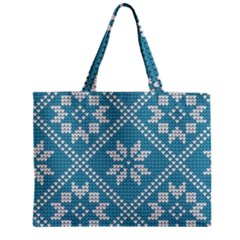 Blue Winter Knitted Texture, Blue Winter Background, Knitted Texture Zipper Mini Tote Bag by kyorashop23