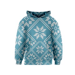 Blue Winter Knitted Texture, Blue Winter Background, Knitted Texture Kids  Pullover Hoodie