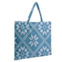 Blue Winter Knitted Texture, Blue Winter Background, Knitted Texture Zipper Large Tote Bag View2