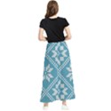 Blue Winter Knitted Texture, Blue Winter Background, Knitted Texture Maxi Chiffon Skirt View2