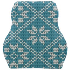 Blue Winter Knitted Texture, Blue Winter Background, Knitted Texture Car Seat Velour Cushion  by kyorashop23