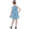 Blue Winter Knitted Texture, Blue Winter Background, Knitted Texture Kids  Summer Dress View2