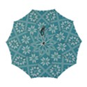 Blue Winter Knitted Texture, Blue Winter Background, Knitted Texture Automatic Folding Umbrella with Case (Large) View1