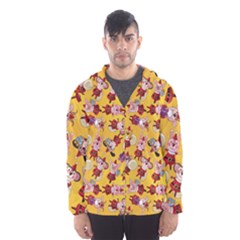 Cartoon Xmas Characters Pattern Men s Hooded Windbreaker