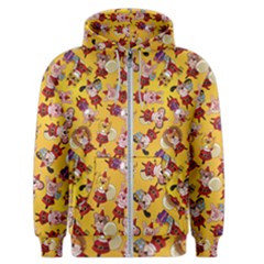 Cartoon Xmas Characters Pattern Men s Zipper Hoodie