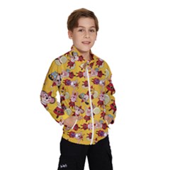 Cartoon Xmas Characters Pattern Kids  Windbreaker