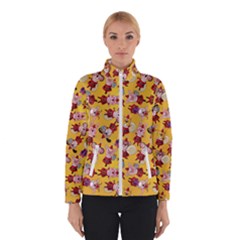 Cartoon Xmas Characters Pattern Women s Bomber Jacket